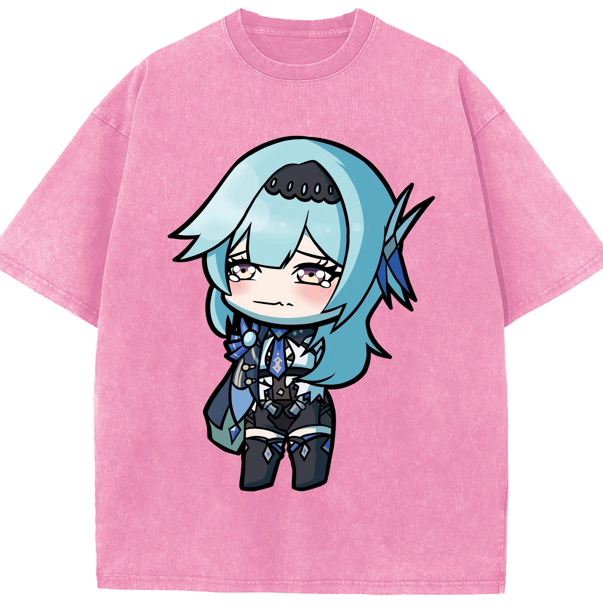 げんし神 优菈 ゆうら genshin Yūra 綿100% ヴィンテージ風 半袖Tシャツ（フロントプリント）